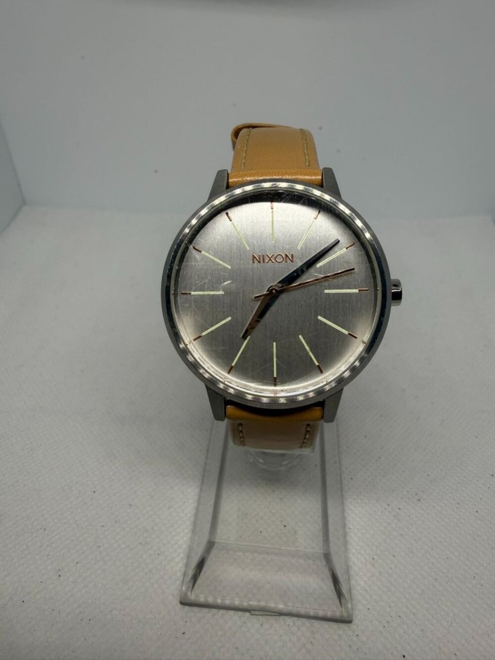 Nixon Kensington A108-747 Women's 36mm Silver Dial Brown Leather Quartz Watch